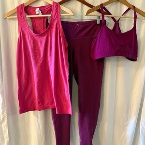 Athleta/gap Women's Pink and Purple workout Set